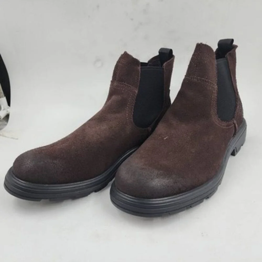 UGG Biltmore Chelsea Boots Men's 7.5 Dark Chocolate Logo Detail Slip On
